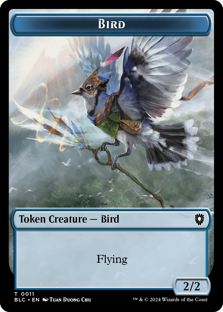 Bird (011) // Shark Double-Sided Token [Bloomburrow Commander Tokens] | Golgari Games