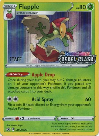 Flapple (SWSH022) (Staff Prerelease Promo) [Sword & Shield: Black Star Promos] | Local Legends