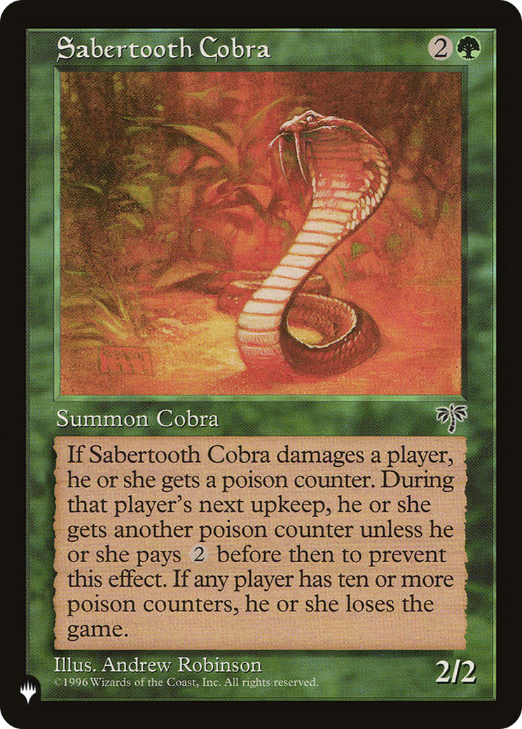 Sabertooth Cobra [The List] | Local Legends