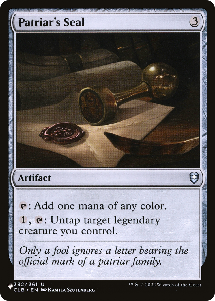 Patriar's Seal [The List] | Local Legends