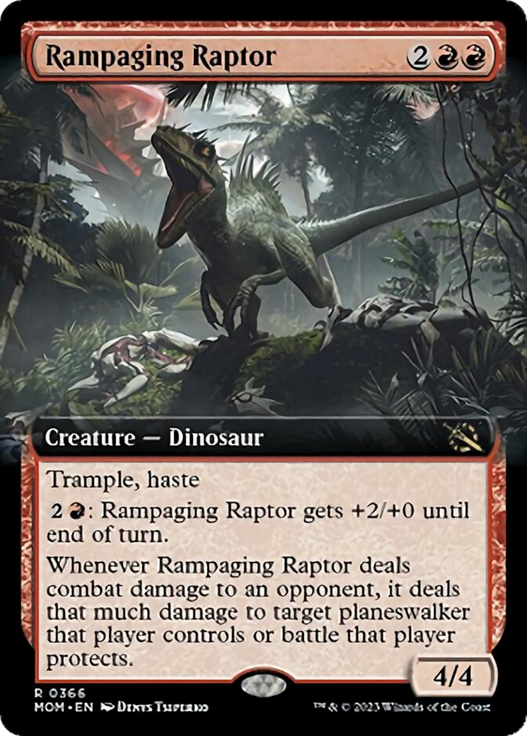 Rampaging Raptor (Extended Art) [March of the Machine] | Golgari Games