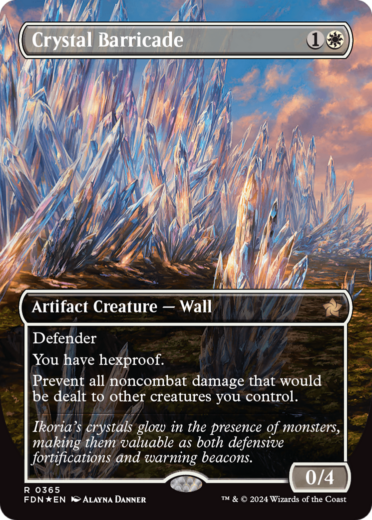 Crystal Barricade (Borderless) (Mana Foil) [Foundations] | Golgari Games