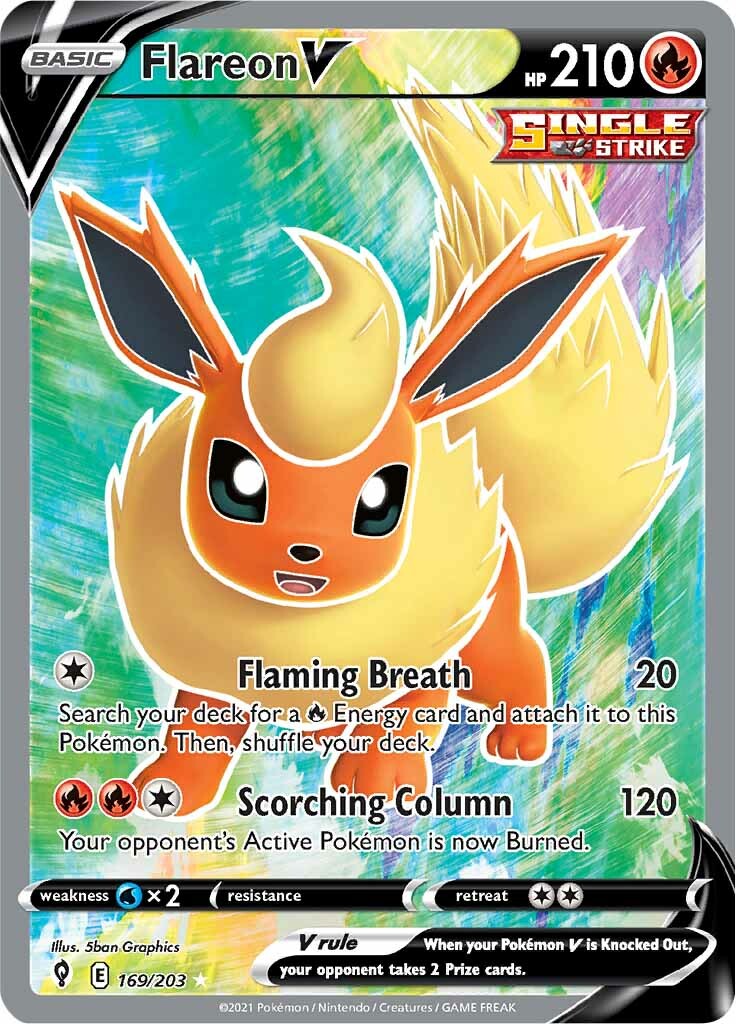 Flareon V (169/203) [Sword & Shield: Evolving Skies] | Golgari Games