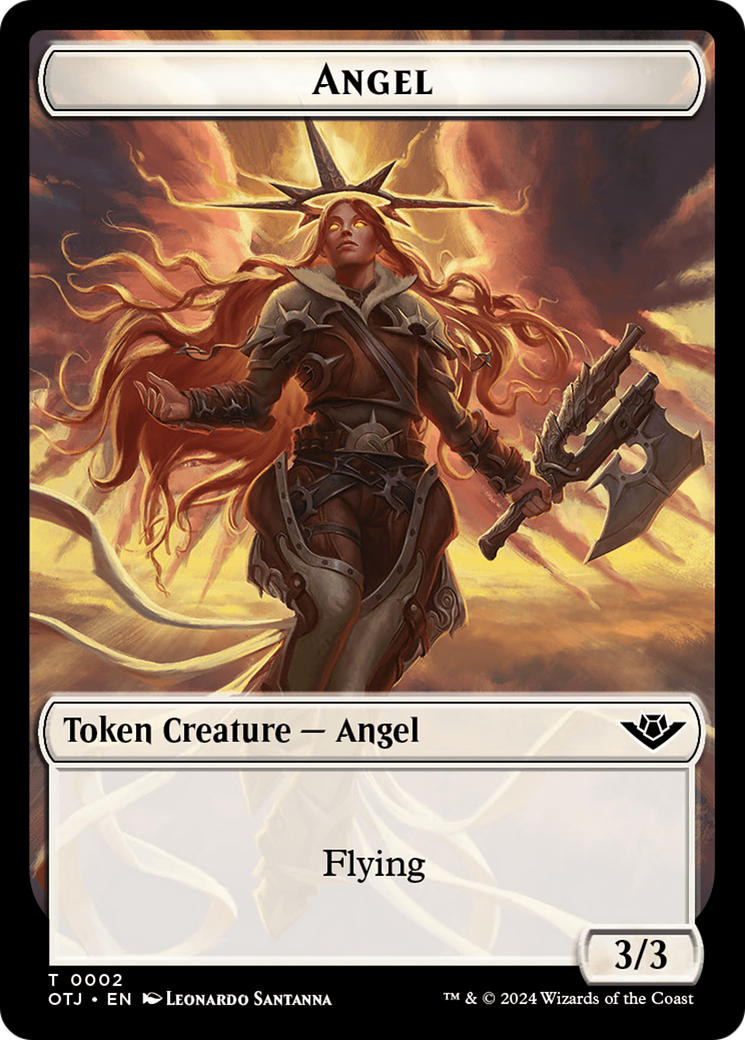 Treasure // Angel Double-Sided Token [Outlaws of Thunder Junction Tokens] | Local Legends