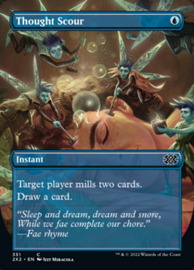 Thought Scour (Borderless Alternate Art) [Double Masters 2022] | Local Legends