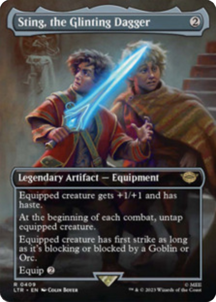 Sting, the Glinting Dagger (Borderless Alternate Art) [The Lord of the Rings: Tales of Middle-Earth] | Local Legends