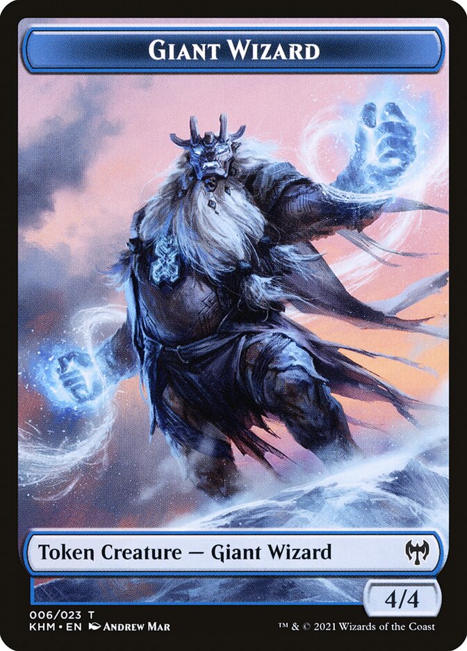 Elf Warrior // Giant Wizard Double-Sided Token [Kaldheim Tokens] | Local Legends
