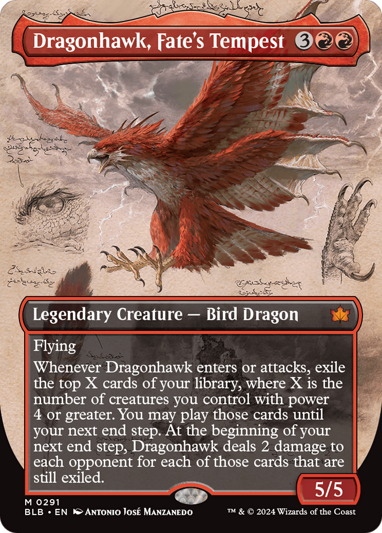 Dragonhawk, Fate's Tempest (Borderless) [Bloomburrow] | Golgari Games