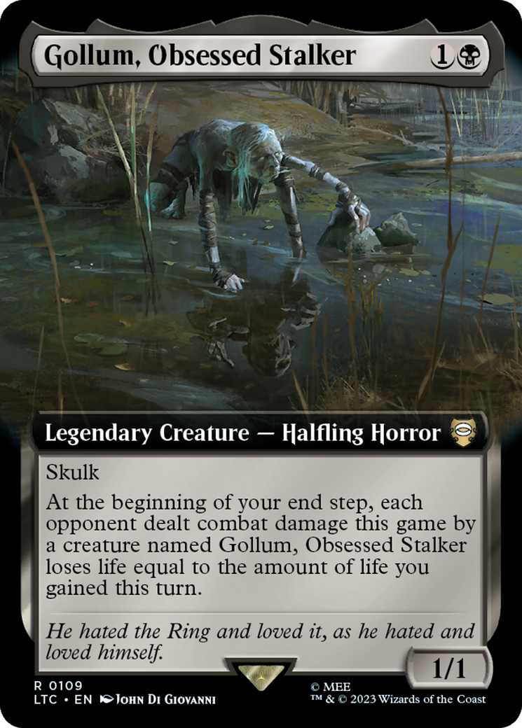 Gollum, Obsessed Stalker (Extended Art) [The Lord of the Rings: Tales of Middle-Earth Commander] | Golgari Games