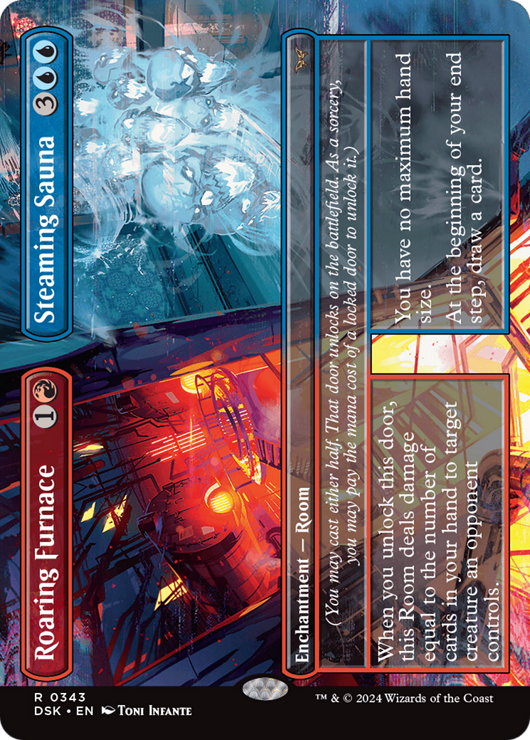 Roaring Furnace // Steaming Sauna (Borderless) [Duskmourn: House of Horror] | Local Legends