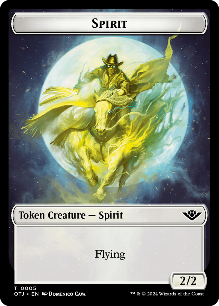 Mercenary // Spirit Double-Sided Token [Outlaws of Thunder Junction Tokens] | Local Legends