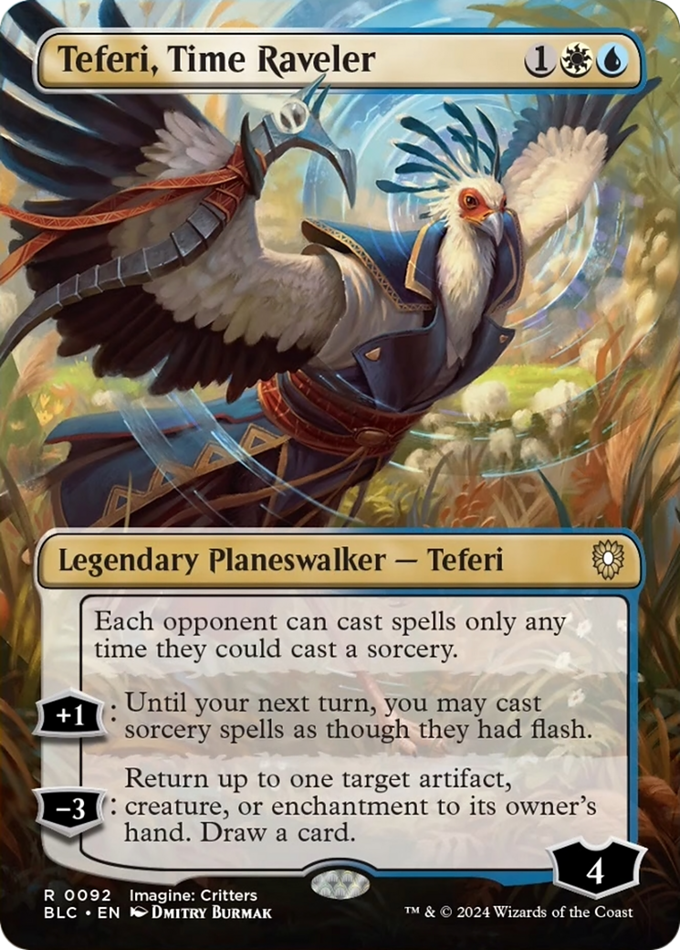 Teferi, Time Raveler (Borderless) [Bloomburrow Commander] | Local Legends