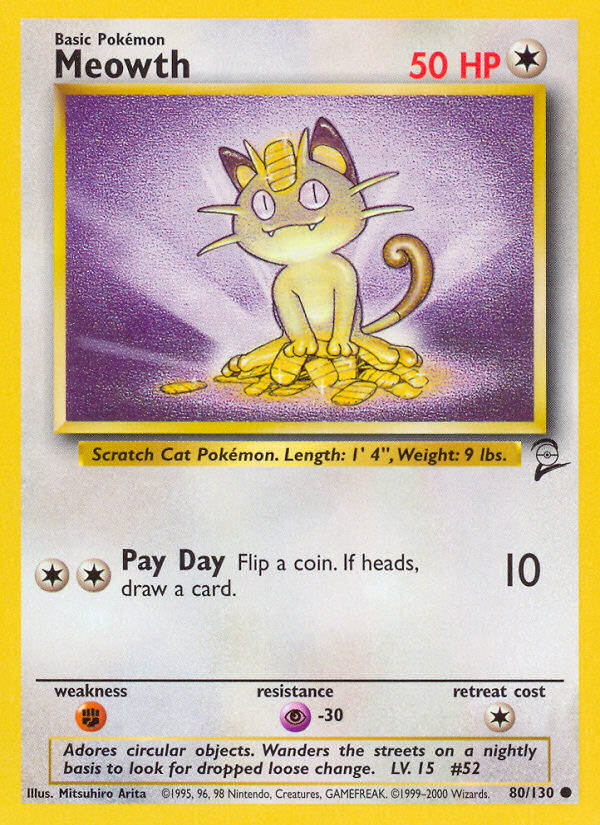 Meowth (80/130) [Base Set 2] | Local Legends