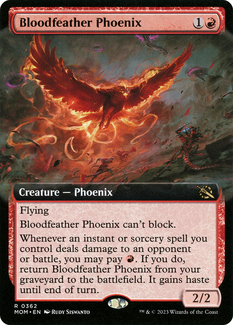 Bloodfeather Phoenix (Extended Art) [March of the Machine] | Golgari Games