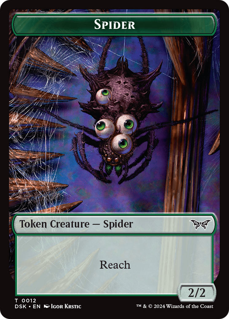 Toy // Spider Double-Sided Token [Duskmourn: House of Horror Tokens] | Golgari Games