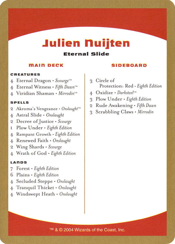 Julien Nuijten Decklist [World Championship Decks 2004] | Local Legends