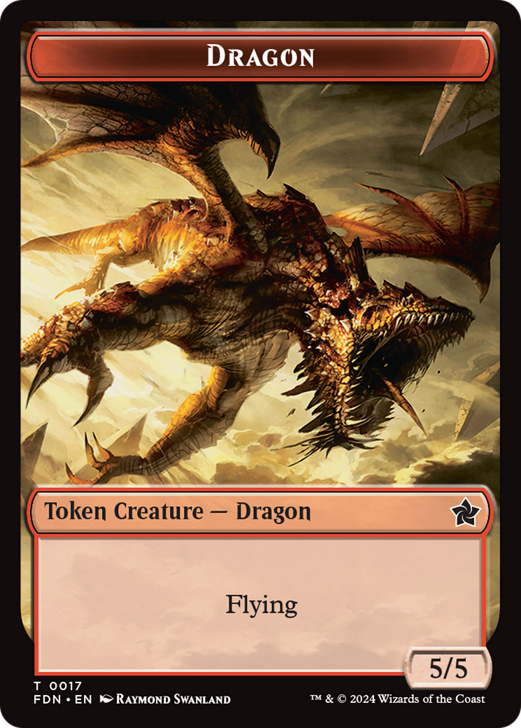 Cat Beast // Dragon (0017) Double-Sided Token [Foundations Tokens] | Local Legends
