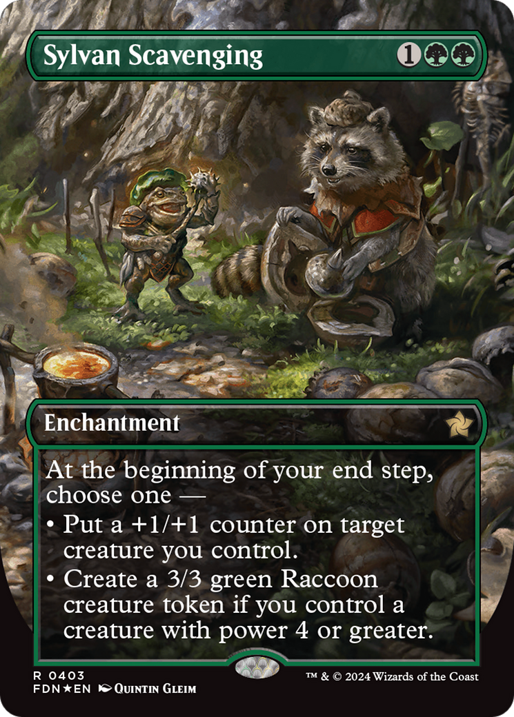 Sylvan Scavenging (Borderless) (Mana Foil) [Foundations] | Local Legends
