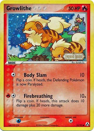 Growlithe (55/92) (Stamped) [EX: Legend Maker] | Local Legends