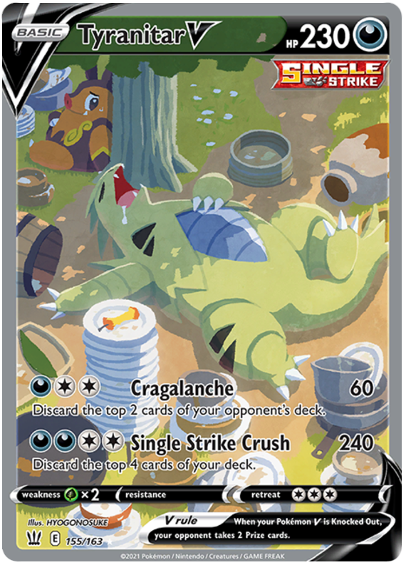 Tyranitar V (155/163) [Sword & Shield: Battle Styles] | Golgari Games