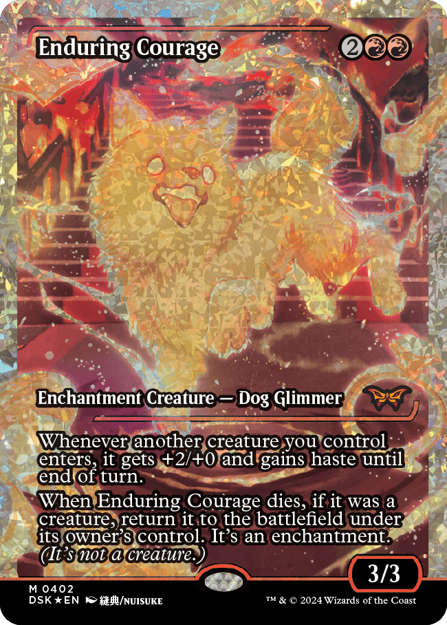 Enduring Courage (Japan Showcase) (Fracture Foil) [Duskmourn: House of Horror] | Golgari Games