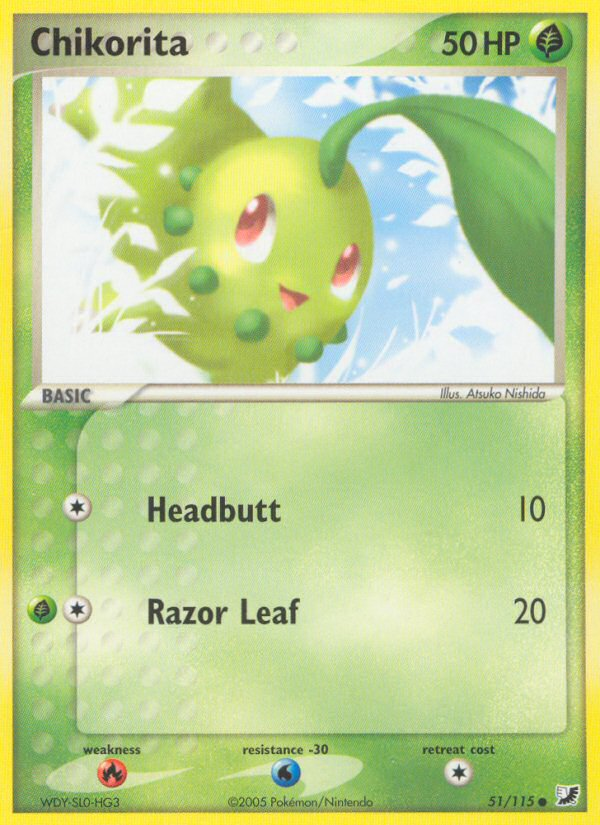 Chikorita (51/115) [EX: Unseen Forces] | Golgari Games