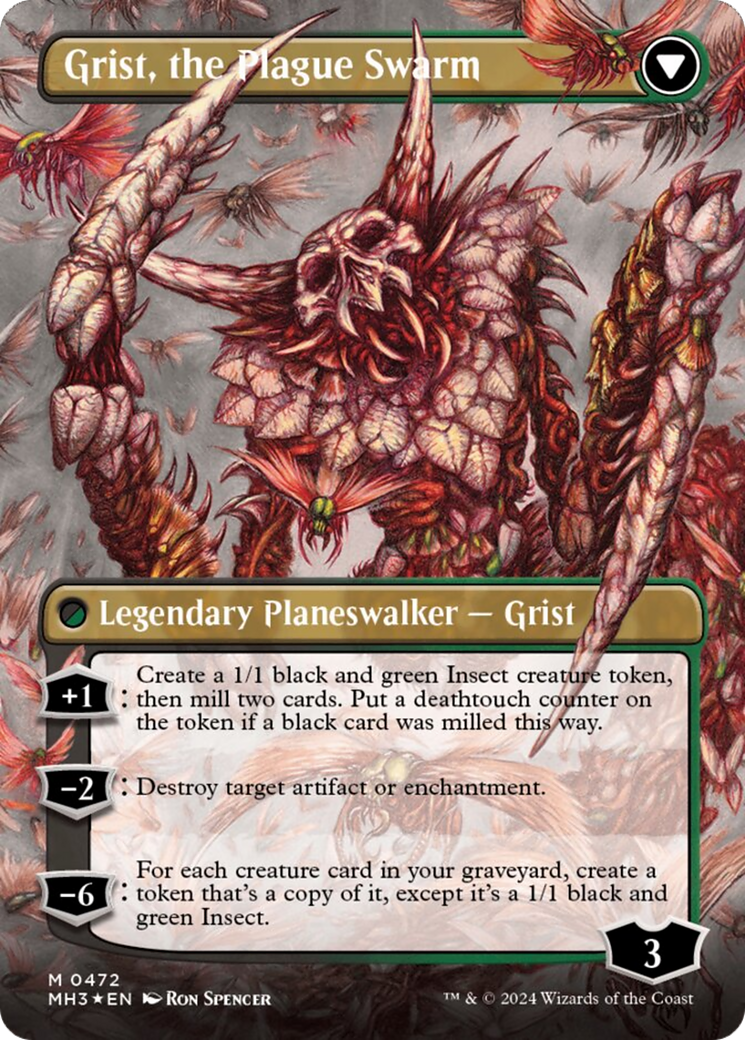 Grist, Voracious Larva // Grist, the Plague Swarm (Borderless) (Textured Foil) [Modern Horizons 3] | Local Legends