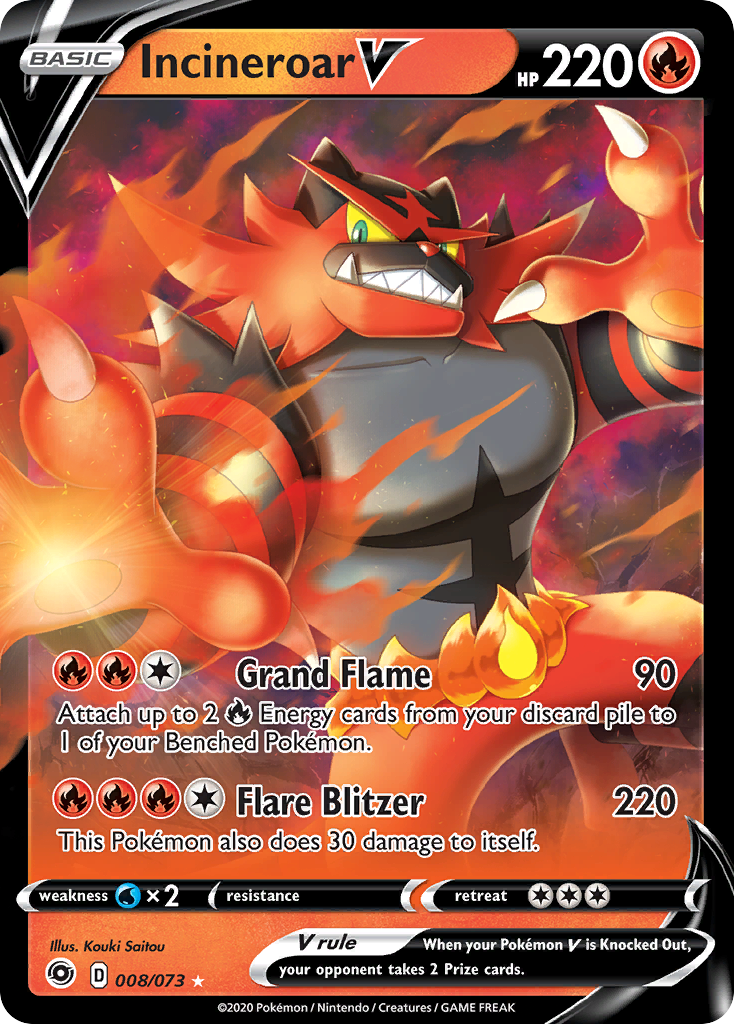 Incineroar V (008/073) [Sword & Shield: Champion's Path] | Golgari Games