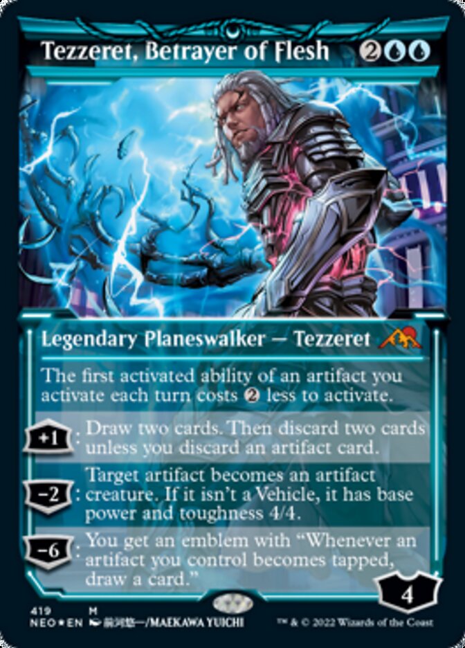 Tezzeret, Betrayer of Flesh (Showcase) (Foil Etched) [Kamigawa: Neon Dynasty] | Local Legends
