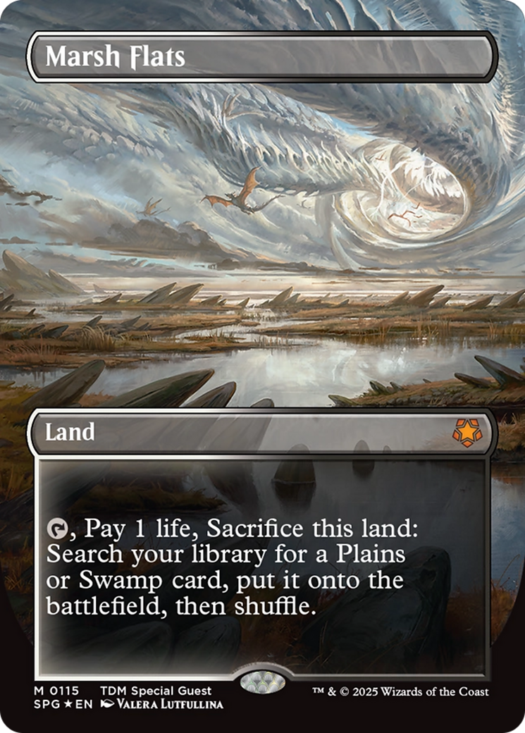 Marsh Flats (Borderless) (Dragonscale Foil) [Tarkir: Dragonstorm Special Guests] | Local Legends