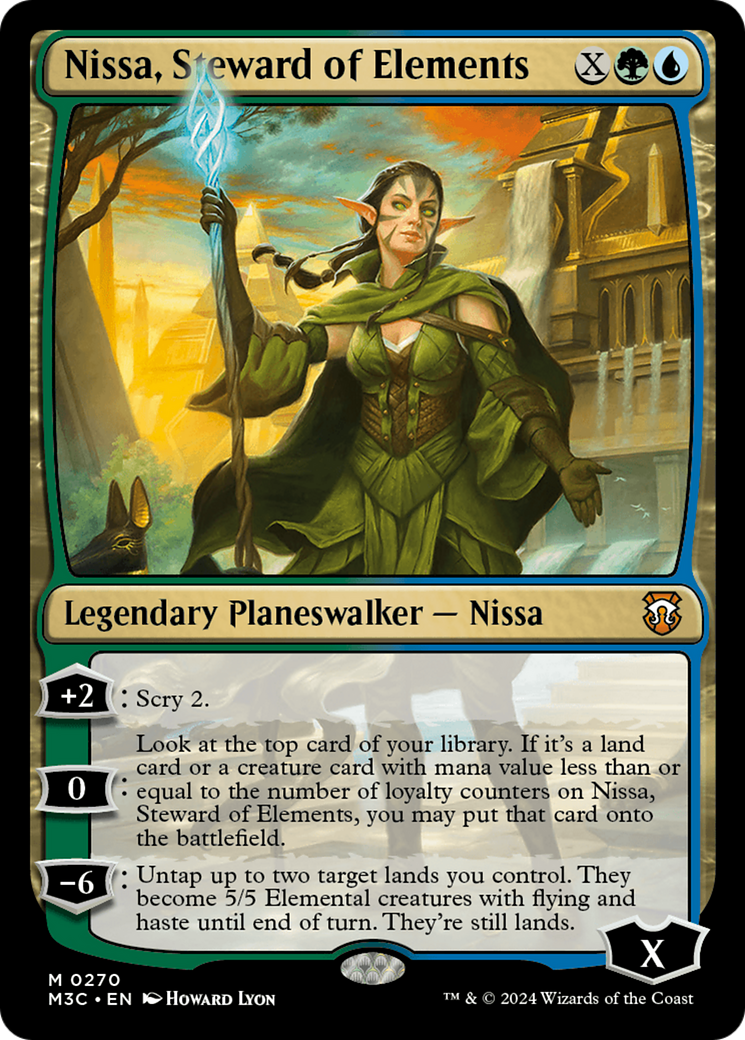 Nissa, Steward of Elements (Ripple Foil) [Modern Horizons 3 Commander] | Golgari Games