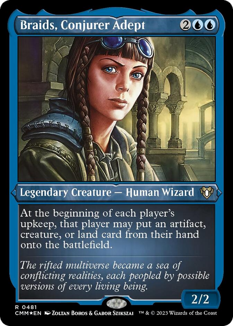 Braids, Conjurer Adept (Foil Etched) [Commander Masters] | Golgari Games