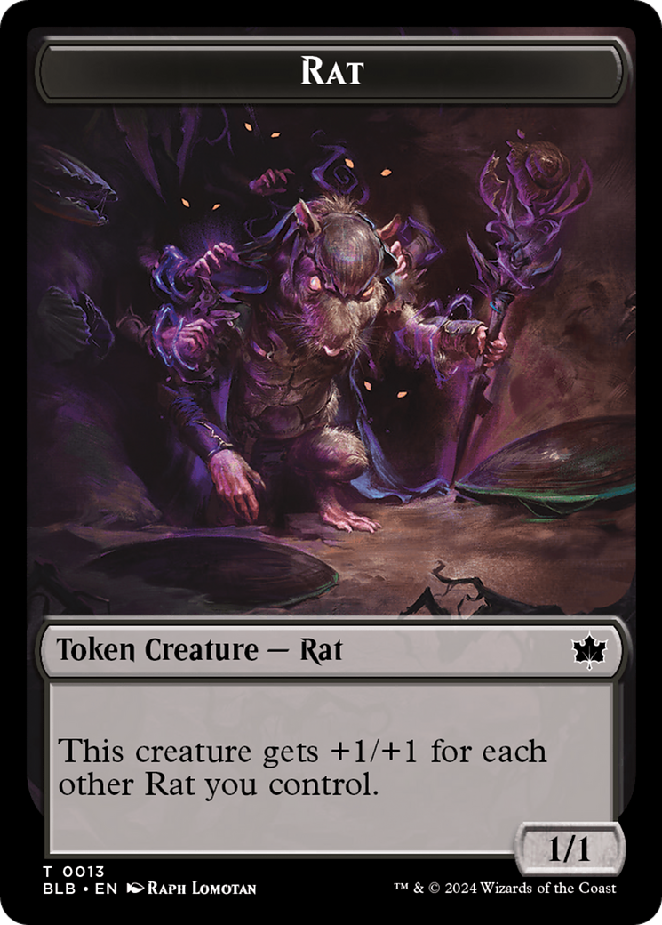 Rat // Splash Lasher Double-Sided Token [Bloomburrow Tokens] | Golgari Games