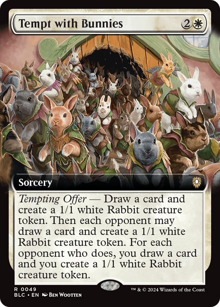 Tempt with Bunnies (Extended Art) [Bloomburrow Commander] | Local Legends