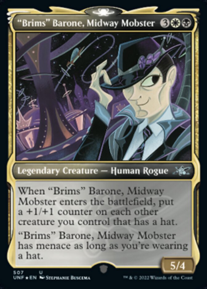 "Brims" Barone, Midway Mobster (Showcase) (Galaxy Foil) [Unfinity] | Golgari Games