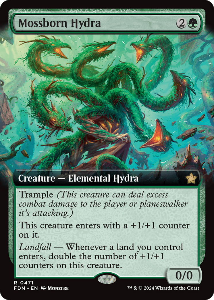 Mossborn Hydra (Extended Art) [Foundations] | Local Legends