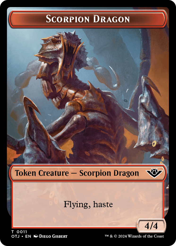 Scorpion Dragon Token [Outlaws of Thunder Junction Tokens] | Golgari Games