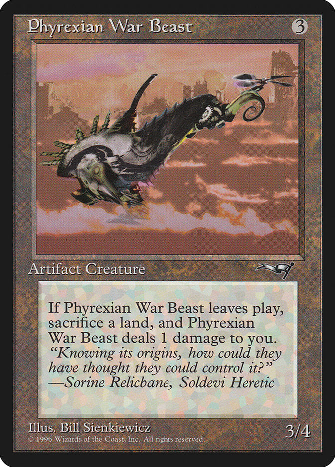 Phyrexian War Beast (Signature on Left) [Alliances] | Local Legends
