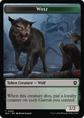 Human Soldier // Wolf (035) Double-Sided Token [Bloomburrow Commander Tokens] | Golgari Games