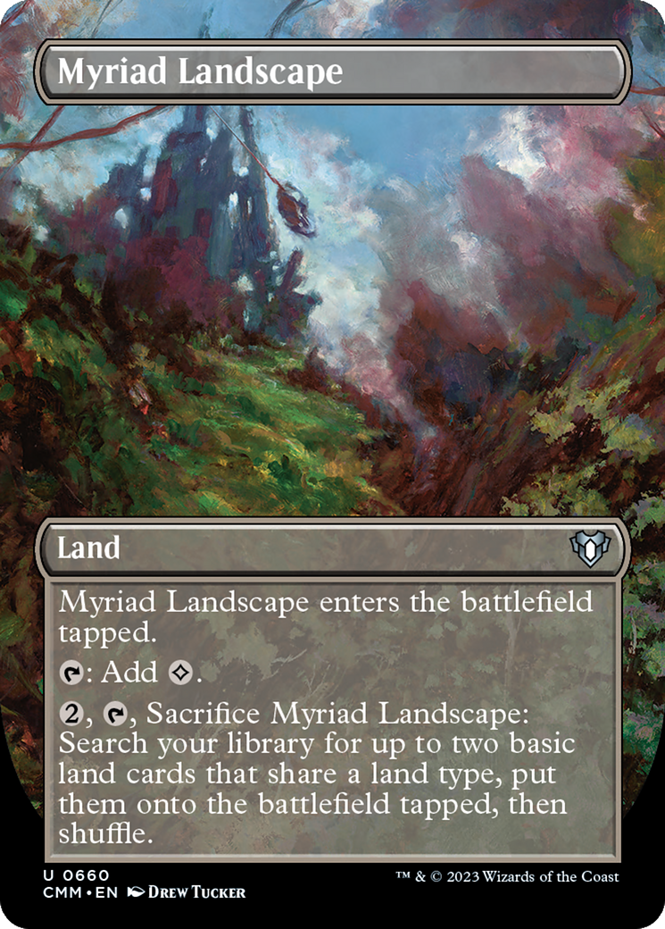 Myriad Landscape (Borderless Alternate Art) [Commander Masters] | Local Legends