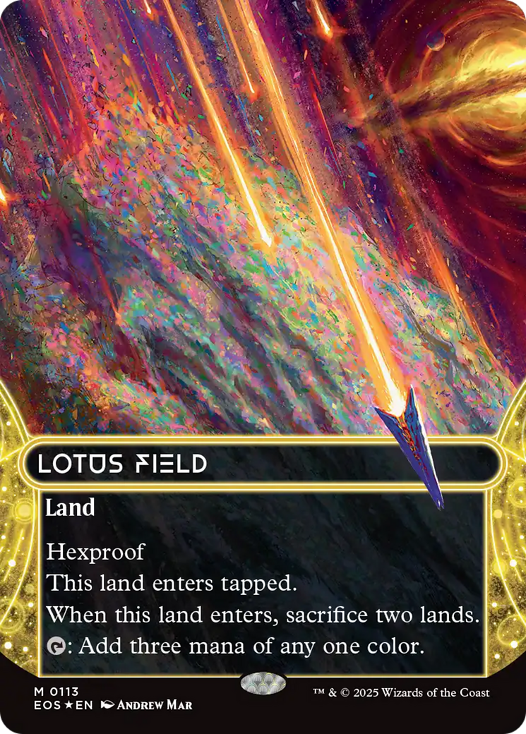 Lotus Field (0113) (Borderless) (Galaxy Foil) [Edge of Eternities: Stellar Sights] | Local Legends