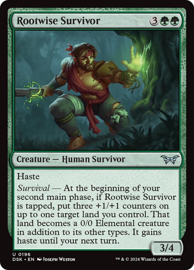 Rootwise Survivor [Duskmourn: House of Horror] | Golgari Games