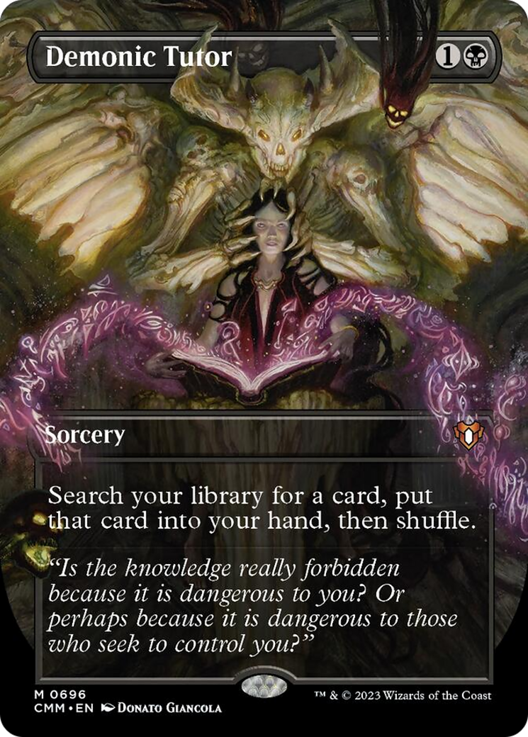 Demonic Tutor (Borderless Alternate Art) [Commander Masters] | Local Legends
