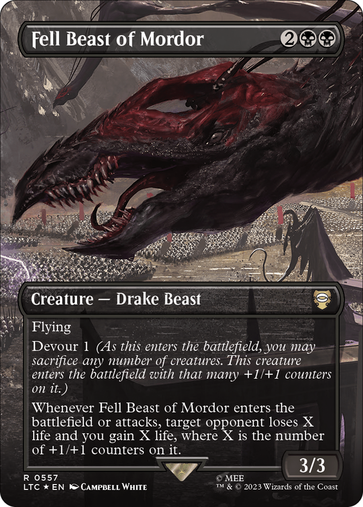 Fell Beast of Mordor (Borderless) (Surge Foil) [The Lord of the Rings: Tales of Middle-Earth Commander] | Local Legends