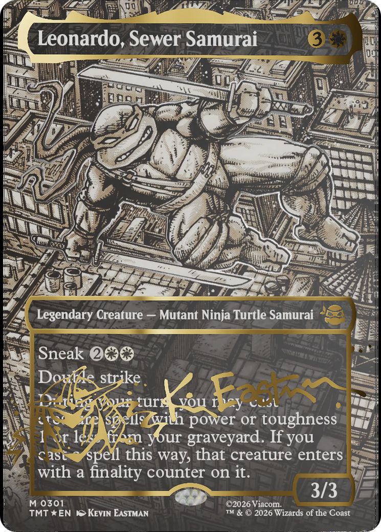 Leonardo, Sewer Samurai (Borderless) (Gold-Stamped Signature) [Teenage Mutant Ninja Turtles] | Local Legends