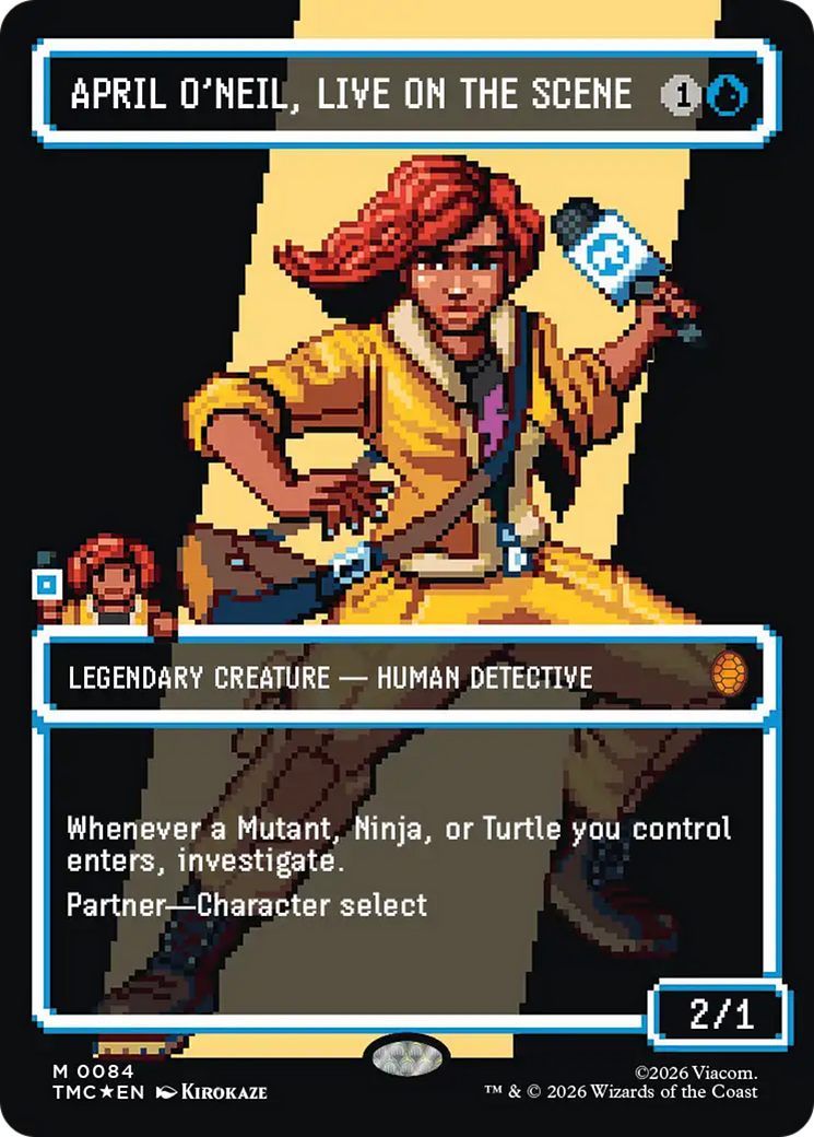 April O'Neil, Live on the Scene (Borderless) (Surge Foil) [Teenage Mutant Ninja Turtles Commander] | Local Legends