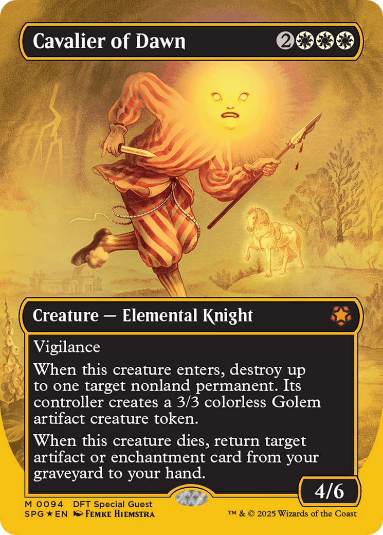Cavalier of Dawn (Borderless) (First-Place Foil) [Aetherdrift Special Guests] | Local Legends