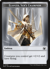 Warrior // Elspeth, Sun's Champion Emblem Double-Sided Token [March of the Machine Commander Tokens] | Local Legends