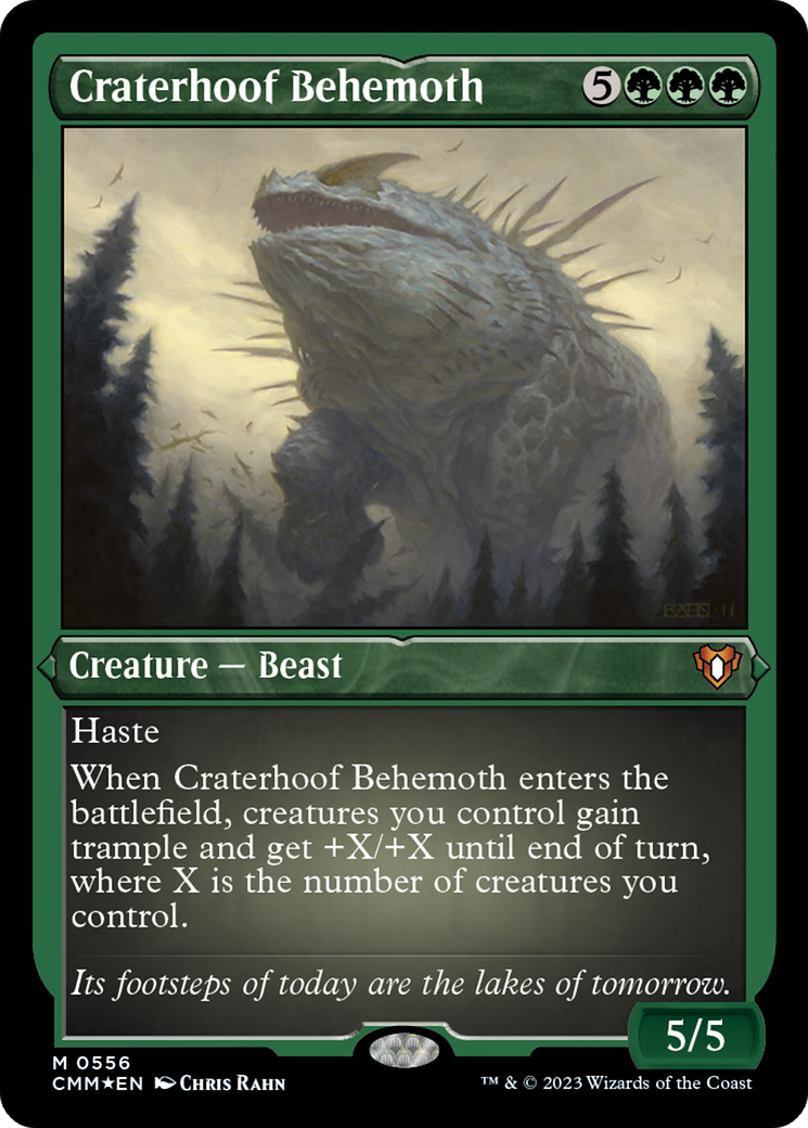 Craterhoof Behemoth (Foil Etched) [Commander Masters] | Local Legends