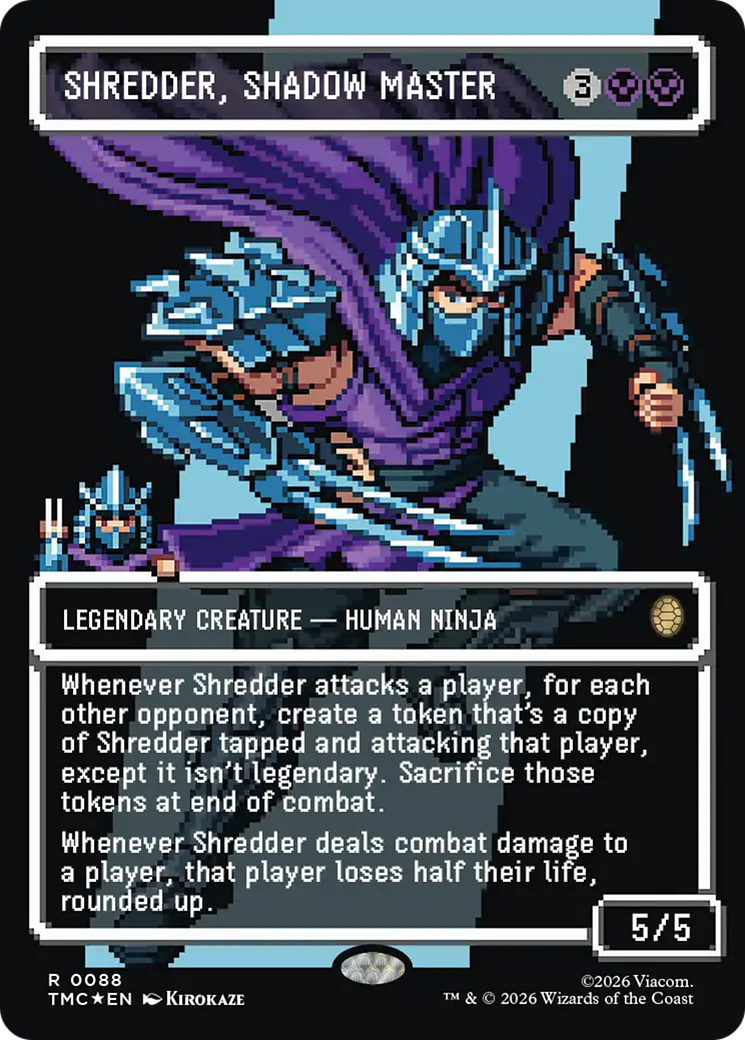 Shredder, Shadow Master (Borderless) (Surge Foil) [Teenage Mutant Ninja Turtles Commander] | Local Legends